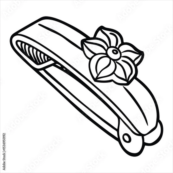 Obraz Hair clip with flower design isolated on white background