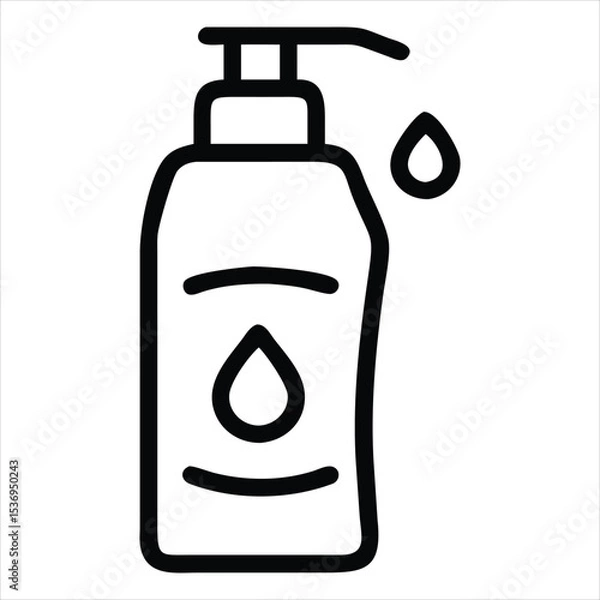 Obraz Pump bottle icon outline style isolated on white background