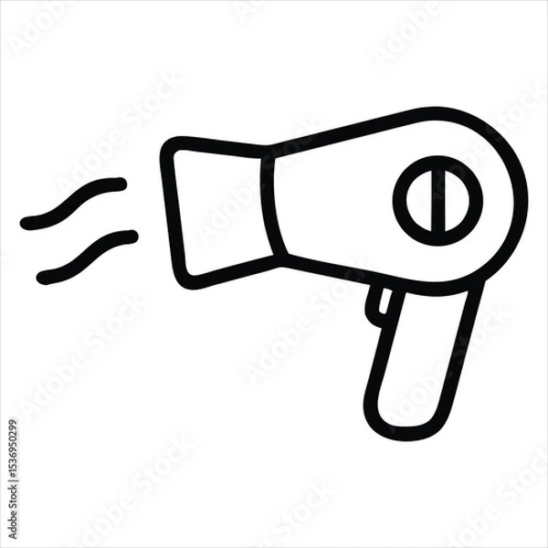 Obraz Hair dryer icon line art isolated on white background
