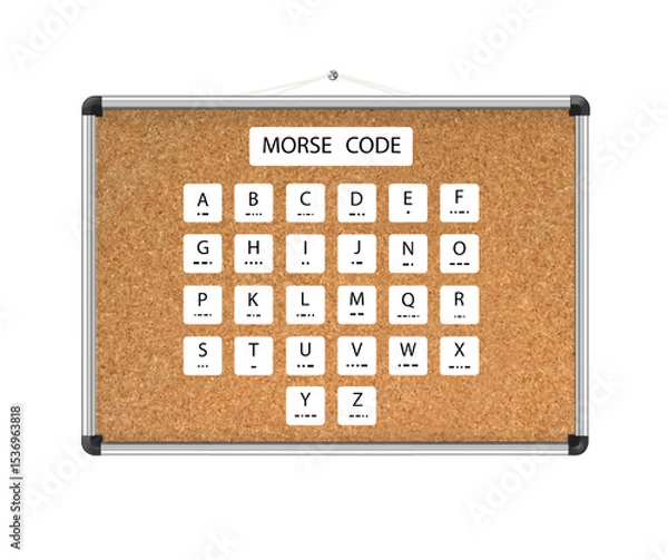 Obraz Morse Code International Morse Code on white background. Morse Code sign flat style. Vector