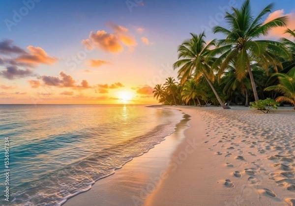 Fototapeta sunset on the beach