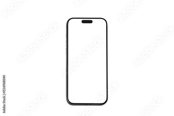 Obraz Smartphone Transparent PNG Image, Blank template for mockup , device front view shadow Mobile phone app user experience UX or app UX