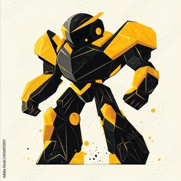 Obraz Yellow and black robot figure