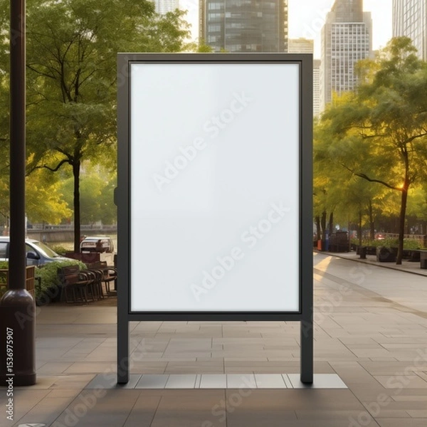 Fototapeta Billboard Advertising Space in Modern Cityscape
