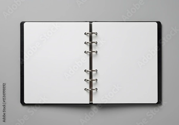Fototapeta Blank open spiral bound notebook mockup