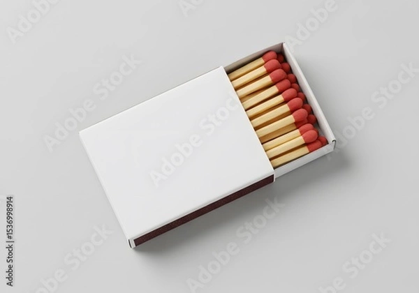 Fototapeta Blank matchbox with matches inside