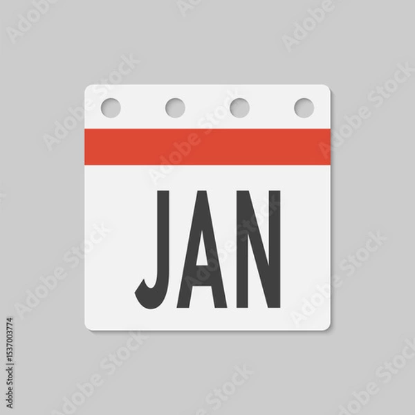 Obraz Vector template icon page calendar - January month