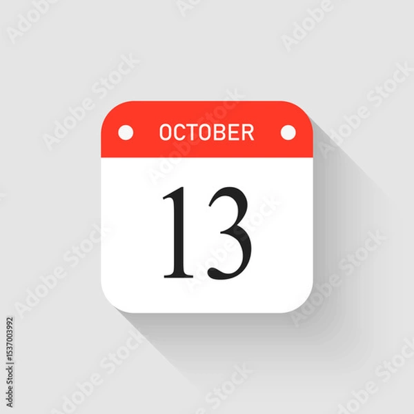 Obraz Vector icon page day calendar - 13 October month