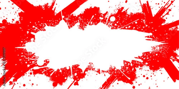 Fototapeta Vector abstract red brush shape white background
