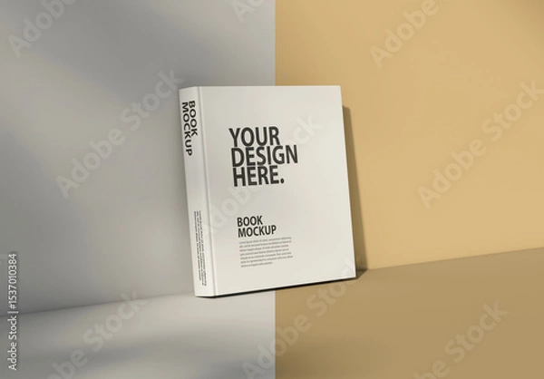 Fototapeta Square book mockup standing on table