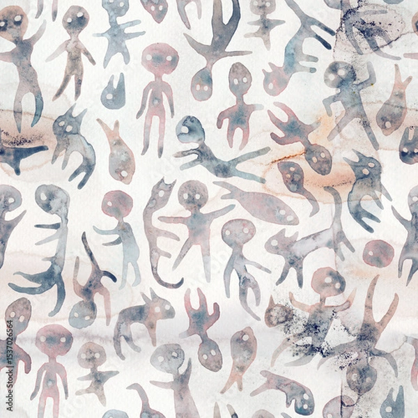 Obraz Dark Gothic Anatomical Skeleton Seamless Pattern. Macabre Bone-Inspired Fantasy Design.