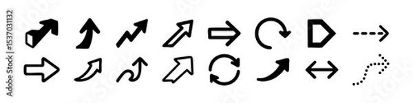 Fototapeta Arrows. Vector Arrow Icon Set. Black Arrow