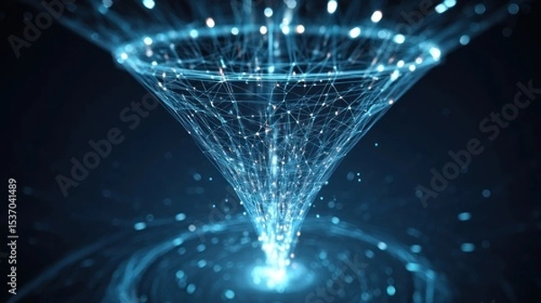 Fototapeta Abstract digital network funnel
