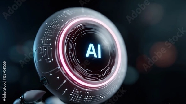 Fototapeta Ai technology sphere close up view