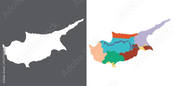 Fototapeta Cyprus map. Map of Cyprus in set color