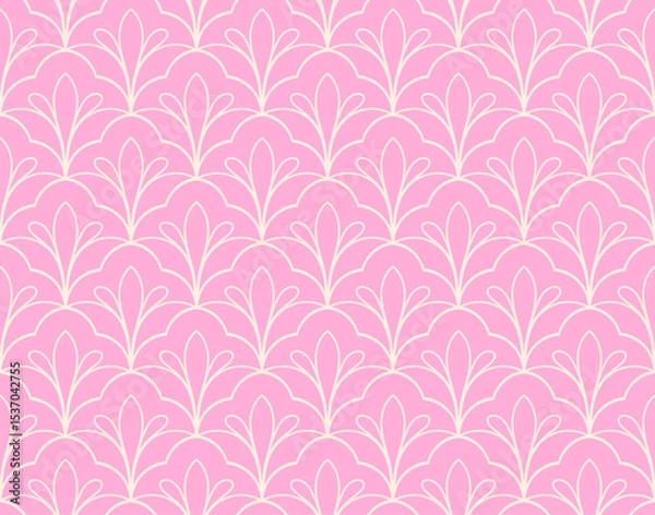 Obraz Abstract seamless pattern with art deco floral element. Geometric vector background.