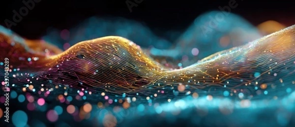 Fototapeta Abstract data wave pattern