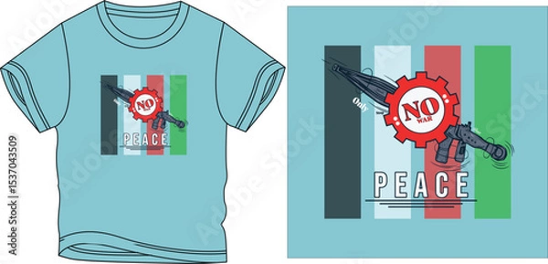 Obraz No war only peace t-shirt design vector illustration