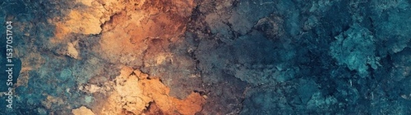 Fototapeta Dark Blue and Orange Granite Texture with Intricate Pattern