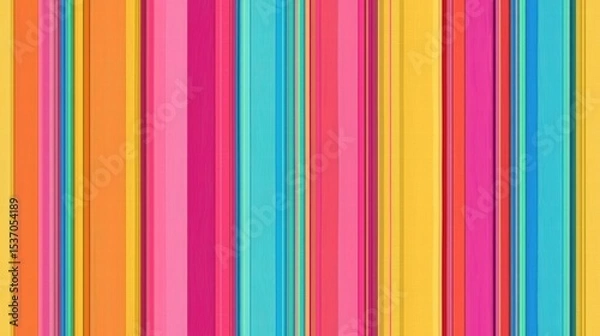 Fototapeta Vibrant Colored Striped Pattern with Playful Design Elements