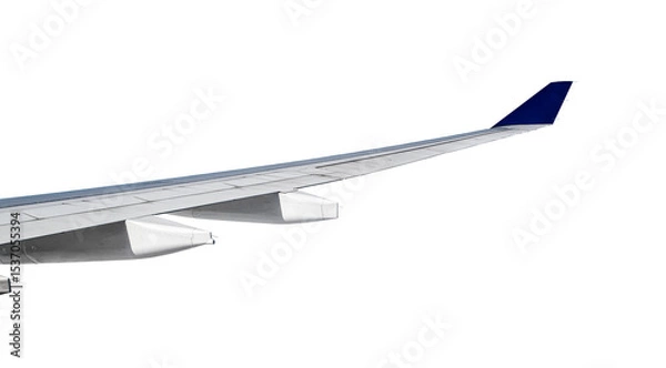 Obraz Wing of airplane. Isolated on transparent background