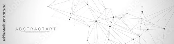 Obraz Global network connection concept. Big data visualization. Social network communication in the global computer networks. Internet technology. Business. Science. Vector illustration