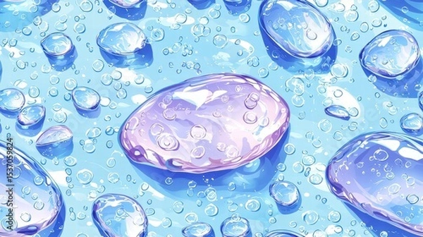 Fototapeta Seamless Water Drops Background Vector