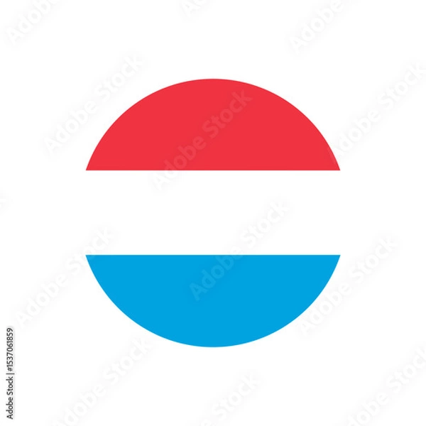 Obraz luxembourg round flag, vector isolated on transparent background