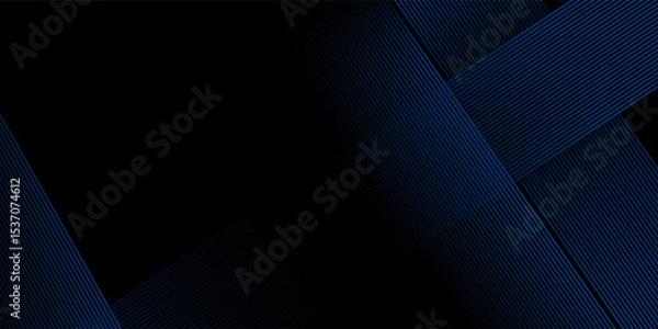 Fototapeta Abstract stripe blue background with dynamic effect. Motion vector Illustration with white lines decoration. Trendy dark navy blue gradients. Can be used for advertising, marketing, presentation