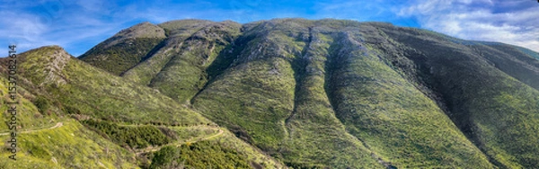 Fototapeta beautiful panorama of mountainous landscape  in the region of Konispol Markat Albania