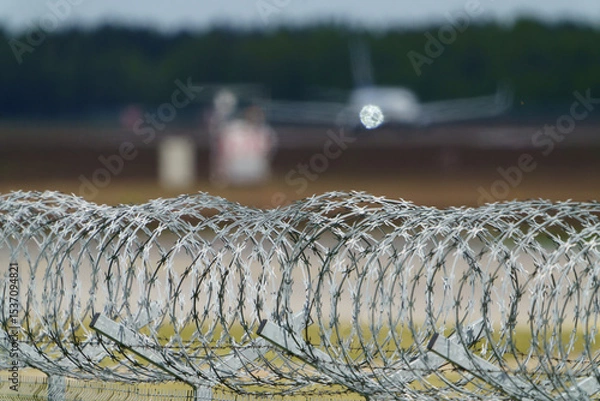 Fototapeta A stark reminder of security measures in place