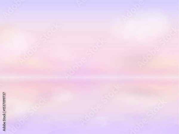 Obraz 水面に反射する幻想的な朝焼けの背景