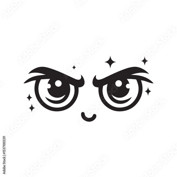 Obraz cartoon ninja eye logo, editable vector image