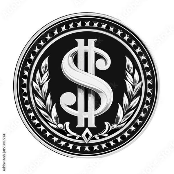 Fototapeta Dollar currency icon in circle border stock vector