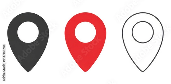 Fototapeta Location pin map marker pointer gps navigation destination symbol icon sign spot pinpointing