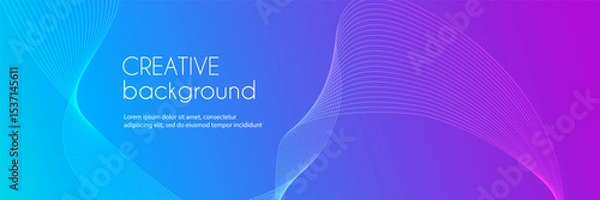 Fototapeta Colorful gradient creative abstract background. Wavy minimal trendy vector template for banners, business presentations, web headers