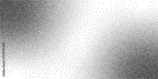 Fototapeta Grainy noise dotted textured corners background. Abstract vector stipple gradient texture
