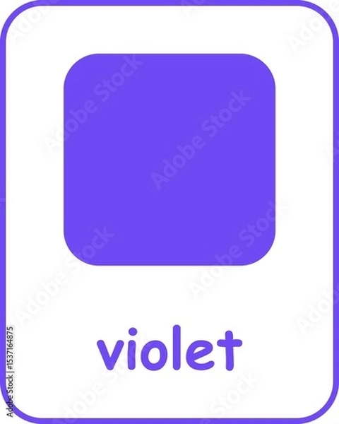 Obraz Violet Color Flashcard, Colors Flashcards for Kids, Printable Flashcards, Educational Flashcards, Homeschool, Kindergarten & Pre-School Activity, Learning resources