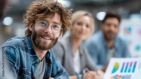 Obraz Business meeting engagement office people professional environment close-up view collaborative concept