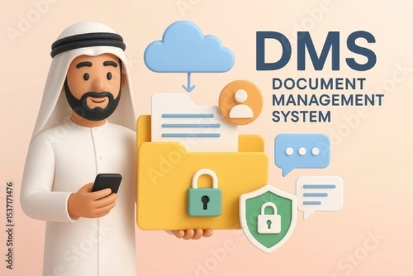 Fototapeta Document management system with secure cloud storage