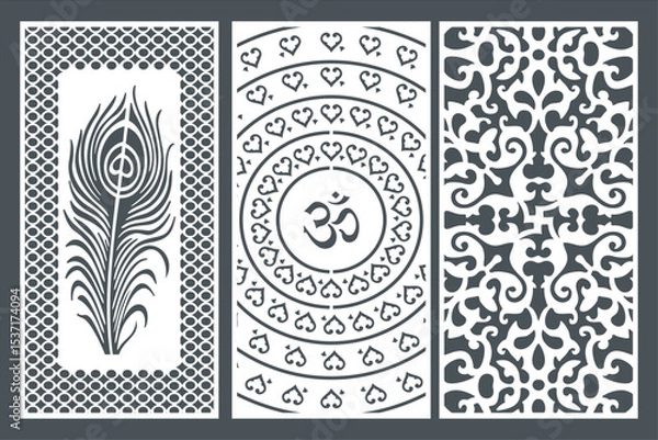 Fototapeta Om Jali design used for temples, Mandir. Om acrylic jali, corian jali and mdf jali.