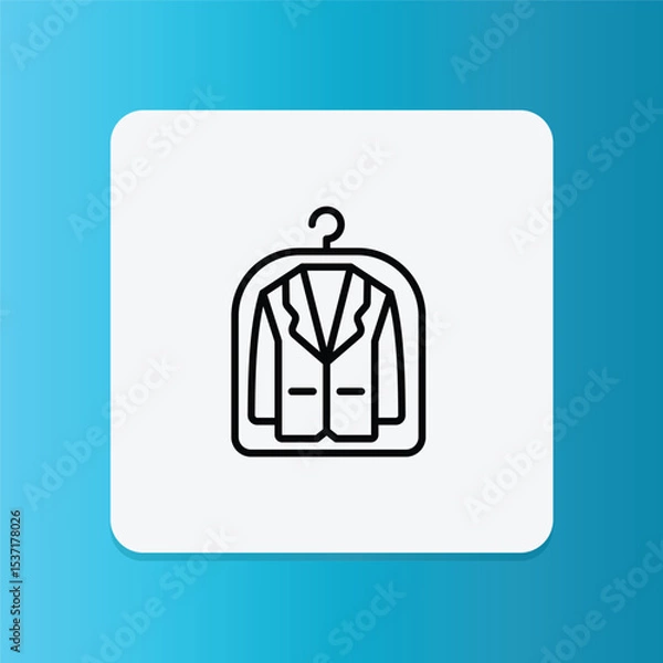 Fototapeta This icon of a hanging garment represents professional dry cleaning services that preserve shape and fabric.