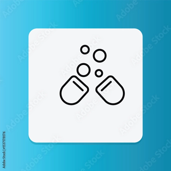 Fototapeta This soap bubbles icon represents effective foaming, cleanliness, and washing power.