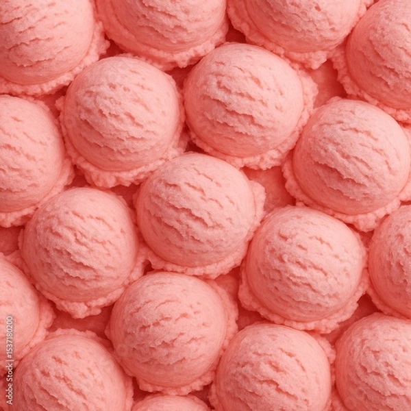 Obraz Scoops of strawberry ice cream