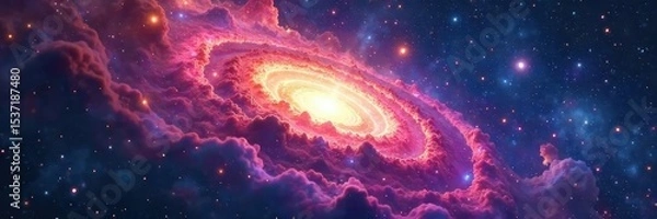 Fototapeta Mysterious swirling nebulae in deep space, vibrant colors representing a celestial soul origin Perfect for fantasy, spirituality, and cosmic themes , light, afterlife