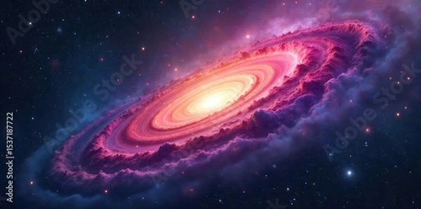 Fototapeta A breathtaking panoramic view of a vibrant nebula, swirling cosmic dust, and distant galaxies Perfect for science fiction, astronomy, or space exploration projects , universe, Milky Way