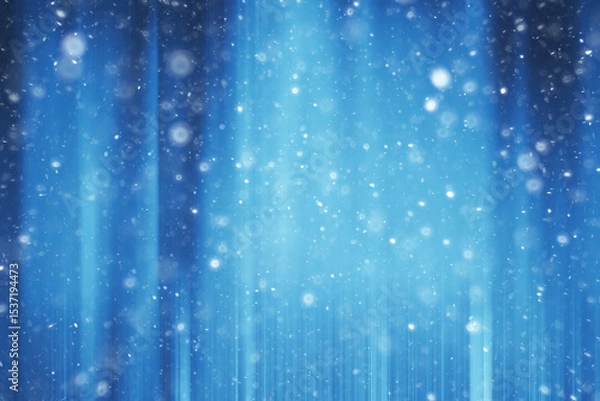 Fototapeta blue snow lines background / abstract background christmas blue snowflakes blurred background, snow flakes