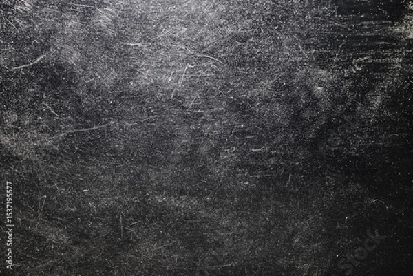 Fototapeta Black background scratches and noise, overlay full screen scuffs on the surface aged abstract backdrop