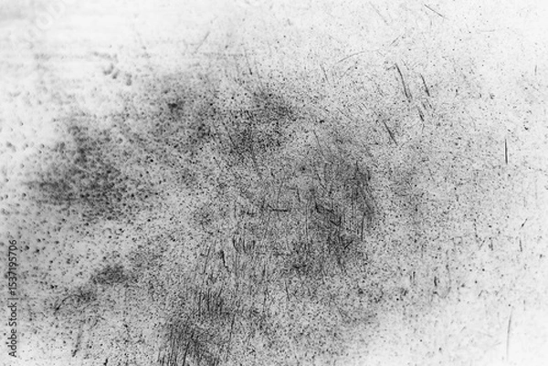 Fototapeta scratch overlay, aged surface texture, gray background, black scratches and noise on white wall