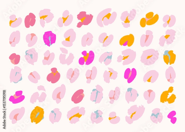 Fototapeta Set of different abstract flowers. Vector illustration, print, design elements